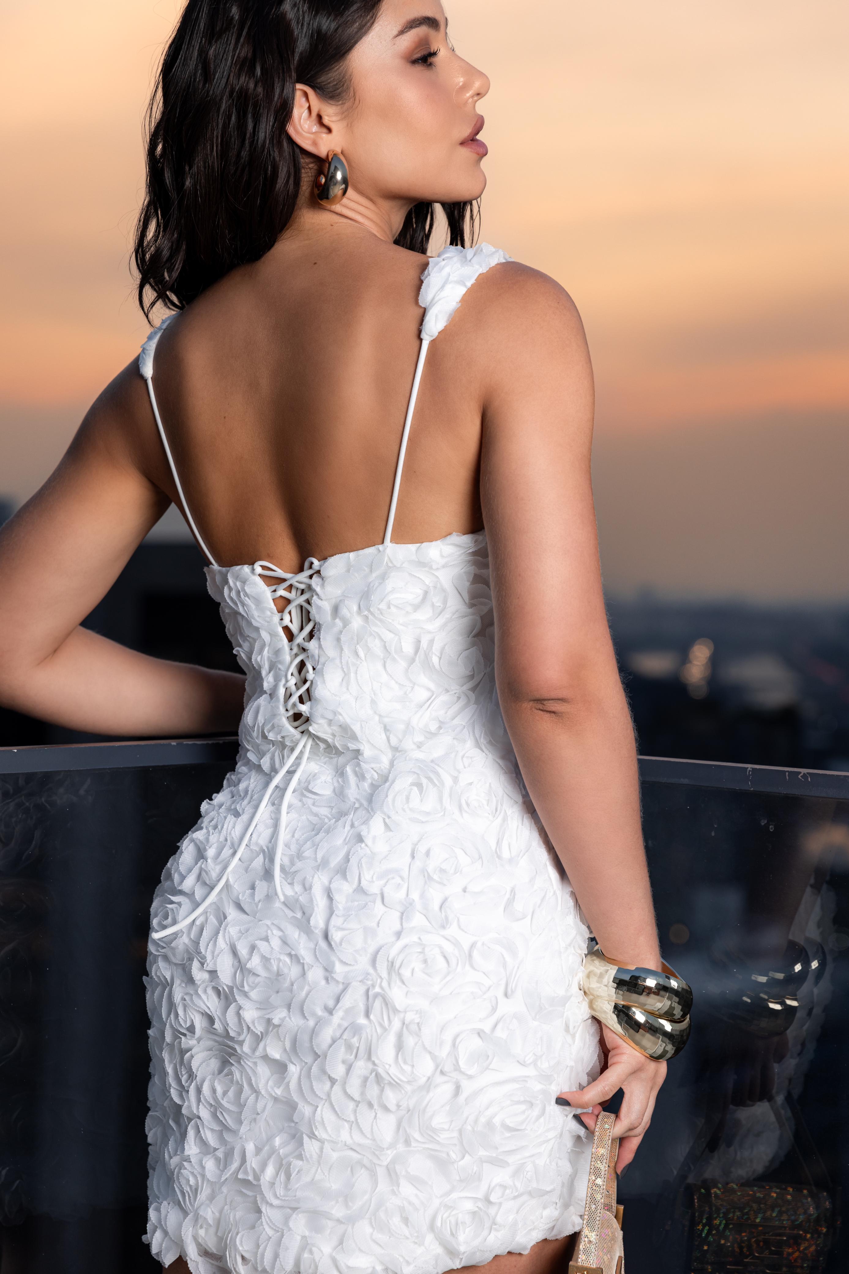 SL-3008* VESTIDO CURTO ROSAS